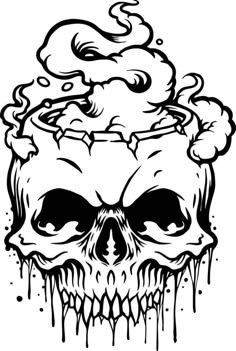 Dark Outline Drawing, Skull Tattoo Design Outline, Outline Drawings Simple, Skull Coloring Pages Free Printable, Skull Tattoo Outline, Skull Outline Drawing, Skull Drawing Ideas, Skull Tattoo Stencil, Skull Outline