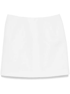 white twill weave concealed rear hook and zip fastening dart detailing A-line cotton lining straight hem thigh-length Mini Skirt White, Twill Weave, Iconic Bags, Demi Fine Jewelry, Skirt White, White Skirt, Straight Skirt, Exclusive Fashion, Ballet Flat Shoes