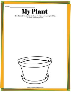 a paper with the words my plant on it and a drawing of a flower pot