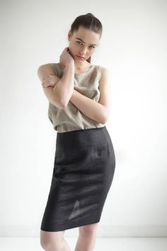 Elevate your linen game in this casual pencil skirt styled with a invisible zipper closure at the back. Made from softened Lithuanian linen. FABRIC: 100% Softened Lithuanian Linen COLOR: Natural Gray Lavender Gray Earth Brown Dim Gray Black Light Gray Mustard Optic White Bluish Gray Ruby Red Fitted Linen Mini Skirt, Fitted Linen Mini Skirt For Summer, Fitted Linen Summer Skirt, Fitted Linen Skirt For Summer, Long Pencil Skirt For Summer Workwear, Casual Fitted Linen Mini Skirt, Chic Fitted Linen Mini Skirt, Fitted Linen Mini Skirt, Casual Style, Fitted Linen Mini Skirt, Casual