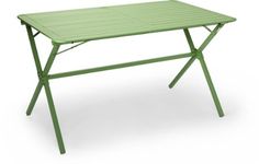 a green folding table on a white background