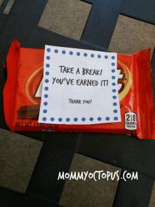 a candy bar wrapper that says take a break you've earn it thank you