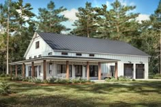 this is an artist's rendering of the farmhouse style house plans for small homes