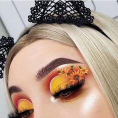 Drag Make-up, Yellow Makeup, Orange Makeup, Make Up Tutorials, Makijaż Smokey Eye, Makeup Eye Looks, Creative Makeup Looks