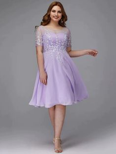 A-Line Plus Size Homecoming Cocktail Party Dress Illusion Neck Short Sleeve Knee Length Chiffon Lace with Appliques##cocktail dresses#homecoming dresses Cheap Cocktail Dresses, Cocktail Dresses Online, Womens Wedding Dresses, Mob Dresses, Evening Dresses Cocktail, Illusion Dress, Prom Dresses Online, Mothers Dresses, Cocktail Party Dress