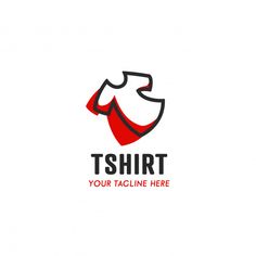 the logo for t shirt is red and black