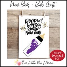 a new year's card with the words poppin bottles for the new year