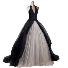 a black and white ball gown on a mannequin