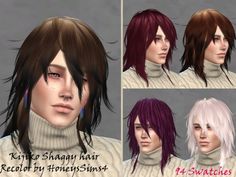 four different styles of hair for males and females