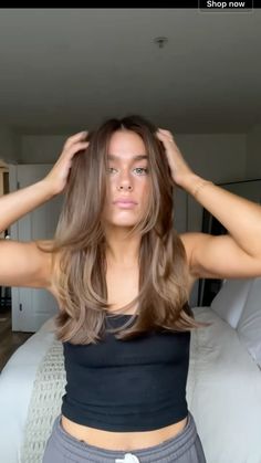 Natural Looking Brunette Hair, Brown Light Brown Balayage, Mid Length Hair Light Brown, Light Brown Hair Dimension, Curled Mid Length Hair, Fawn Brown Hair, Mid Length Hair Brown, Light Brown Hair Straight, Light Brown Medium Length Hair