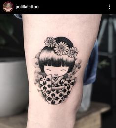 Chanel Tattoo, Kokeshi Tattoo, Tebori Tattoo, Japanese Geisha Tattoo, Geisha Tattoo, Doll Tattoo, Japanese Tattoos, Japanese Tattoo Designs