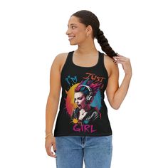 I'm just a GIRL - Punk Rocker | Women's Tank Top | festival outfit by WoodArtAudioCom on Etsy Girl Punk, I'm Just A Girl