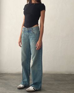 Bright Blue Low Rise Straight Leg Jeans | Parallel – motelrocks-com-us Parallel Jeans, Motel Rocks, Perfect Jeans, Low Rise Jeans, Wide Leg Denim, Vintage Streetwear, Looks Vintage, Style Clothes, Black Maxi Dress