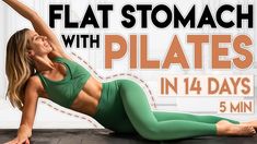 FLAT STOMACH WITH PILATES in 14 Days 🔥 Abs Pilates Workout | 5 min - YouTube Body Tempering, Pilates Workout Challenge, Power Pilates, Abs Pilates, Everyday Exercises, Full Body Pilates Workout, Beginners Workout, Beginner Pilates Workout