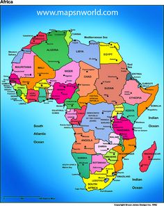 a map of africa with all the countries