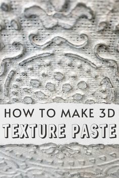 the text how to make 3d texture paste