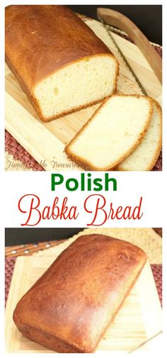 polish bake bread on a cutting board with the words polish bake bread above it