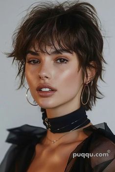 mullet-haircuts-for-women-107 Wolf Bob Haircut, Wolf Cut Pixie, Bob Mullet, Shaggy Pixie Bob, Mullet Haircut Woman, Shaggy Mullet, Shaggy Cut, Hair 2025