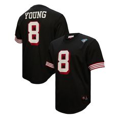 a black jersey with the number 8 on it