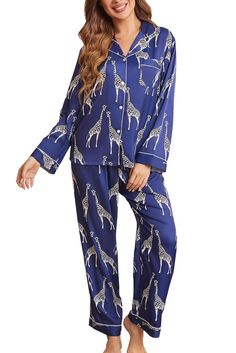 PRICES MAY VARY. Breathable and Soft Fabric: Womens satin pajama set is made from silky satin fabric, providing a comfortable, breathable, and soft touch for an ultimate wearing experience, ensuring excellent comfort and breathability. Unique and Stylish Print Designs: Womens silk button down pajama sets featuring unique print designs with elements like color blocking, animals, and flowers, there's always a style that matches your unique taste and fashion needs. Great Gift Choice: Silk pajamas s Cute Pjs For Women, Womens Silk Pajamas, Silk Pajamas Set, Pajamas Long Sleeve, Satin Pjs, Silk Pjs, Floral Pajama Set, Bridal Nightwear, Silky Pajamas