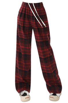 red plaid pants boogzel clothing, plaid pants grunge style Grunge Pjs, Red Flannel Pants, Red Grunge Outfit, Pants Grunge, E Girl Clothes, Red Plaid Pants, Flannel Pj Pants, Checked Pants, Oc Stuff