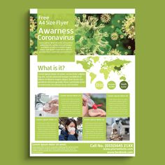 a green brochure with images of plants and flowers