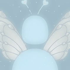 an image of a blue angel with white wings and sparkles on it's wings