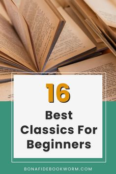 an open book with the title 16 best classic books for beginners