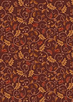 a brown background with leaves and vines