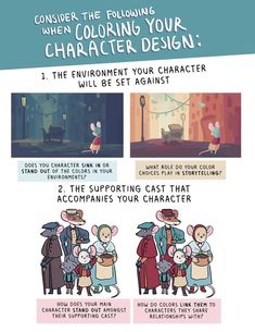 an info sheet describing how to use character design