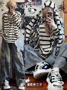 Harajuku Fashion Male, Harajuku Outfit, Kalluto Zoldyck, Creepy Cute Fashion, Harajuku Punk, 일본 패션, Funky Outfits, Harajuku Streetwear, Androgynous Fashion