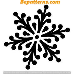 a black and white snowflake with the words be patterns com