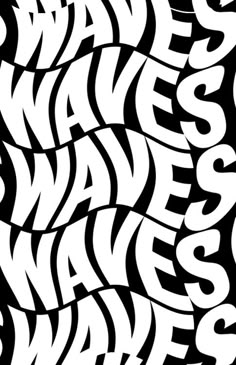 an abstract black and white poster with the words waves on it