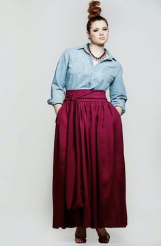 Wine High Waist Belted Maxi Skirt- JIBRI* – Jibri Online Leandra Medine, Giovanna Battaglia, Maxi Outfits, Maxi Rok, Anna Dello Russo, Maxi Skirt Outfits, Plus Size Style, Plus Size Maxi, Sarah Jessica Parker