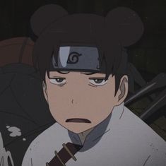 an anime character with black hair and white shirt