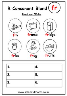 a worksheet with the words r and f on it