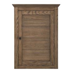 a wooden cabinet with an open door on the front and side panel, in dark brown wood