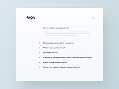 the faq's page is displayed on top of a piece of white paper