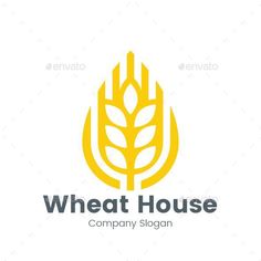 wheat house logo - food logo templates