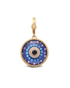 The Round Evil Eye Pendant - Coomi Divine Knowledge, Round Evil Eye, Three Eyes, Sanskrit Words, Forms Of Communication, Eye Pendant, Ancient Coins, Evil Eye Pendant, Diamond Crystal