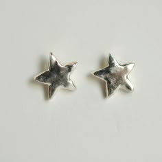 Twinkling Star Studs – Valerie Morgan Designs Celestial Earrings Sterling Silver, Unique Clay Stud Earrings, Star Earrings Stud Silver, Dainty Metal Jewelry, Silver Stud Earrings Handmade, Star Stud Bracelet, Silver Clay Jewelry, Logam Mulia, Star Stud Earrings