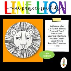 an art lesson for children to learn how to draw and paint lion