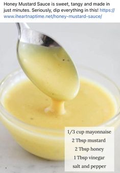 a spoon full of mayonnaise being used to make mashed potatoes