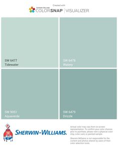 the color swat list for sherylin williams's new paint colors, which are available