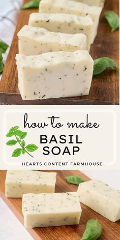 how to make basil soap on a cutting board