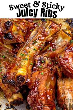 sweet and sticky juicy ribs are the perfect side dish for any bbq or party