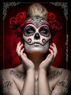 Resultado de imagen para Lowrider art Catrina Tattoo, Dead Makeup, Day Of Dead, Sugar Skull Makeup, Candy Skulls, Charcoal Drawings, Skull Makeup, Fantasias Halloween, Explosion Box