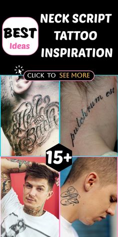 the best neck script tattoo inspirations for men and women