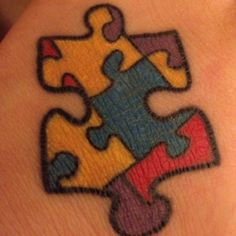 Tattoo For My Son, Puzzle Piece Template, Colorful Tattoo, Inked Magazine, Tattoo Project