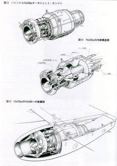 an image of a diagram of a jet engine and its parts in japanese language, with instructions